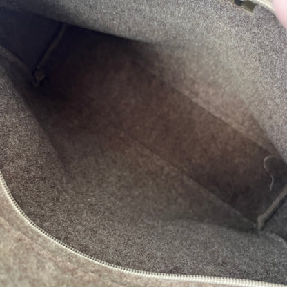 Brown Felt Wool Shoulder Bag