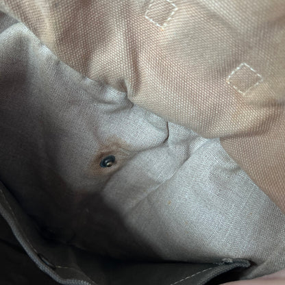 Vintage E.b.agos Tan Brown Beige Trench Style Leather Accent Buckle Strap Shoulder Bag