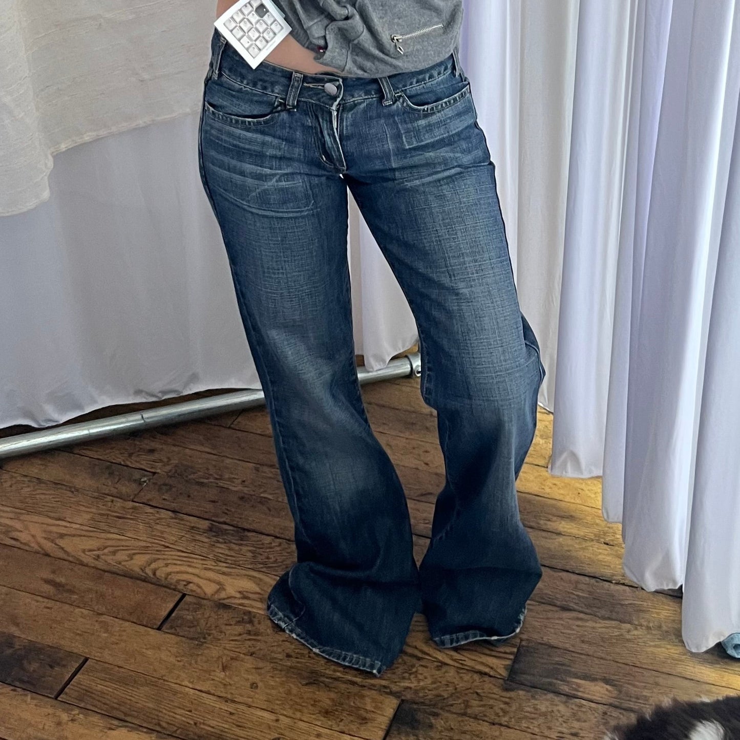 Miss Sixty New Tommy Style Medium Wash Blue Boot Leg Skinny Low Rise Denim Jeans