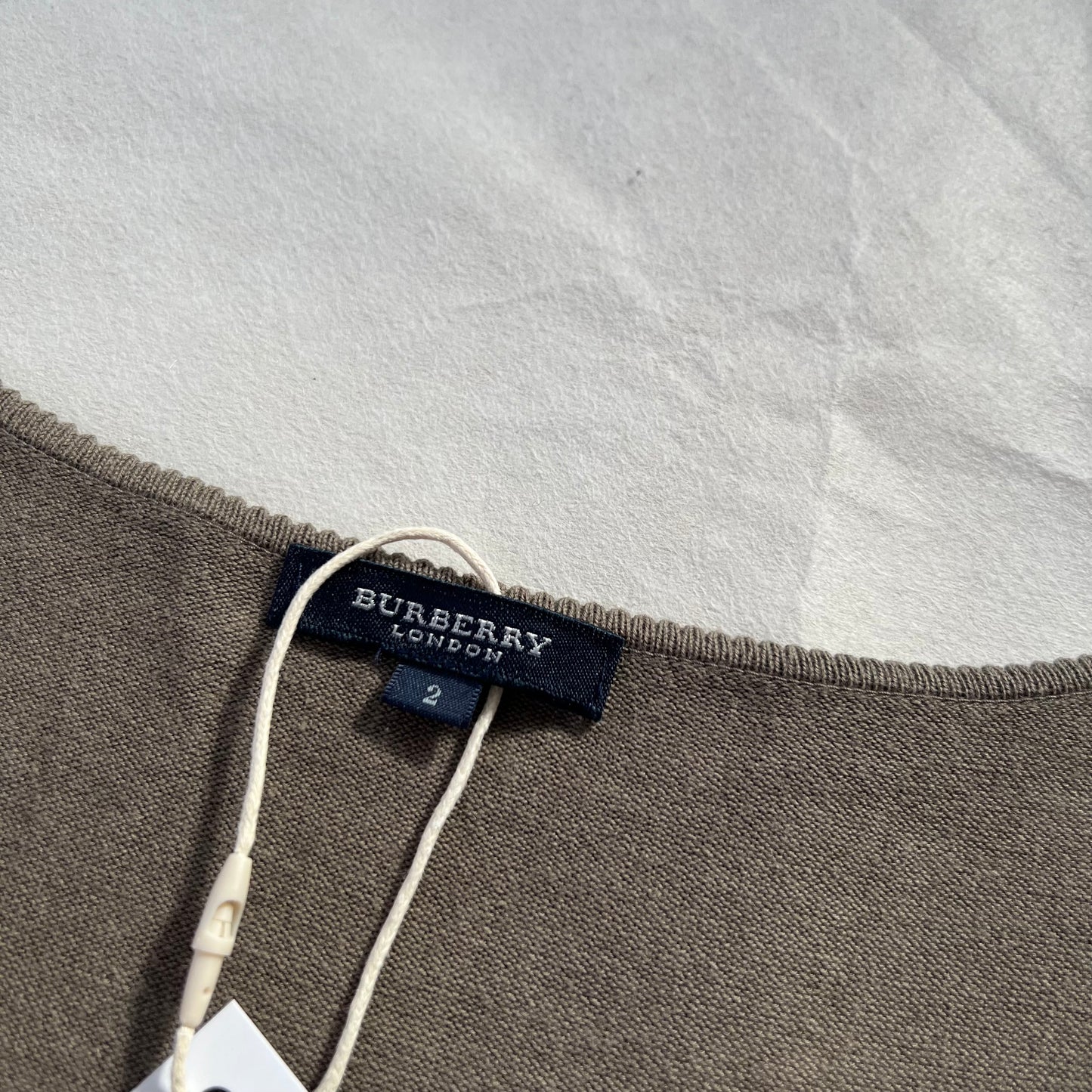 Burberry Beige Brown Wrap Style Blouson Top