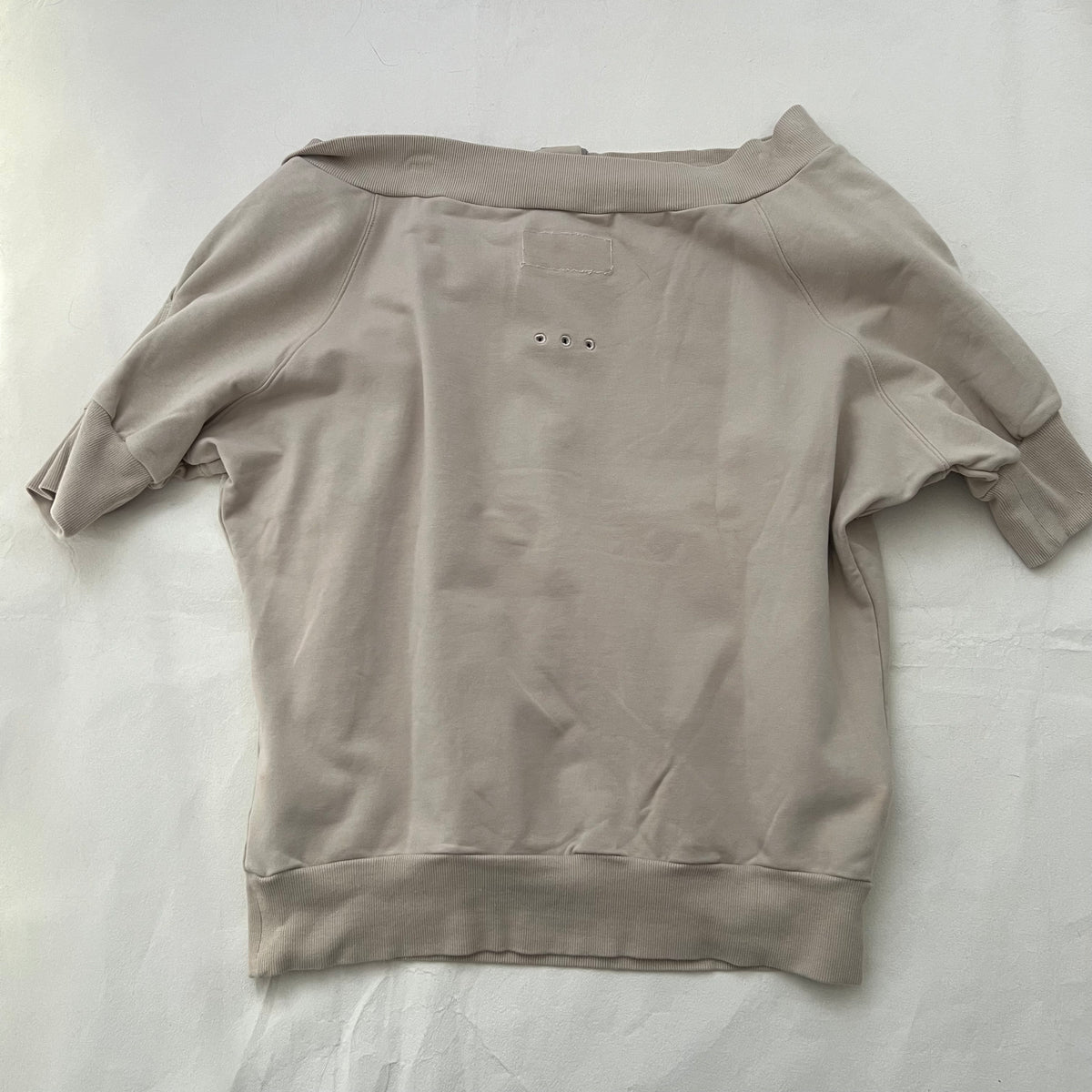 Adidas X Stella Mccartney Beige Off Shoulder 3/4 Button Sweater Top