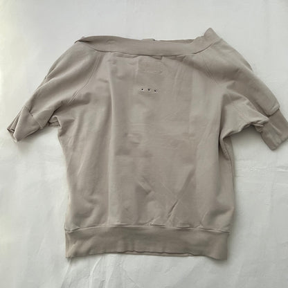 Adidas X Stella Mccartney Beige Off Shoulder 3/4 Button Sweater Top