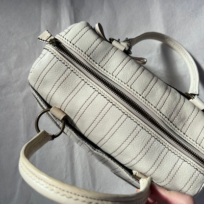 Anna Sui Balletcore Off White Panelled Boxy Handbag
