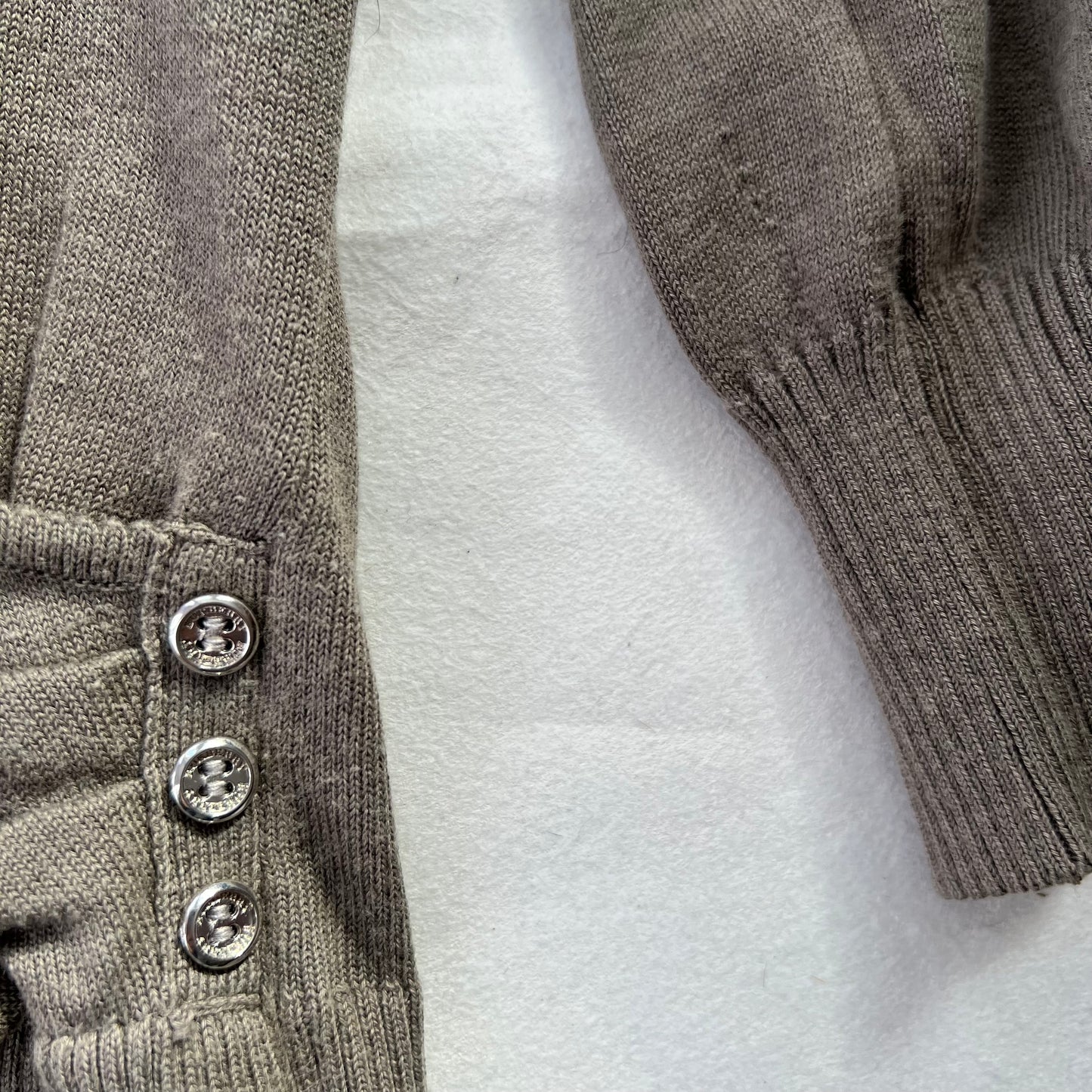Burberry Beige Brown Wrap Style Blouson Top