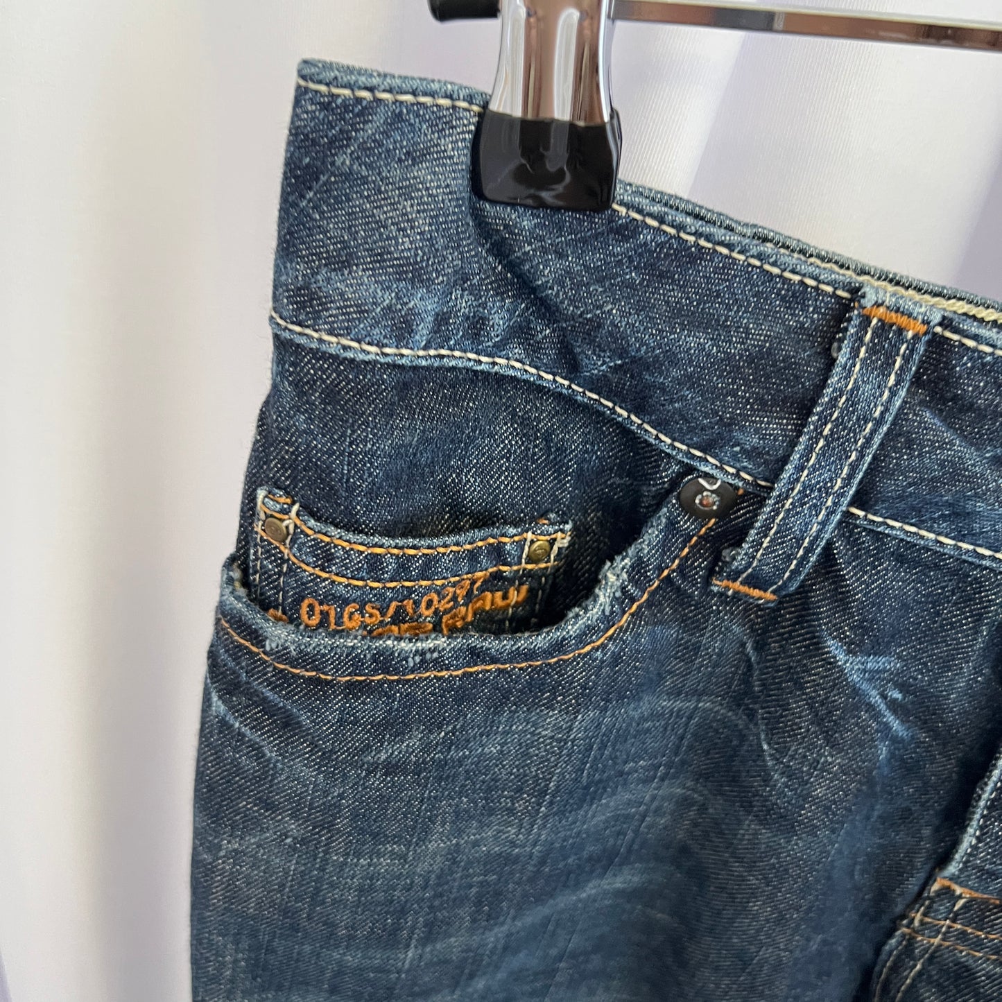 G-star Raw Indigo Dark Wash Low Rise Flared Denim Trousers