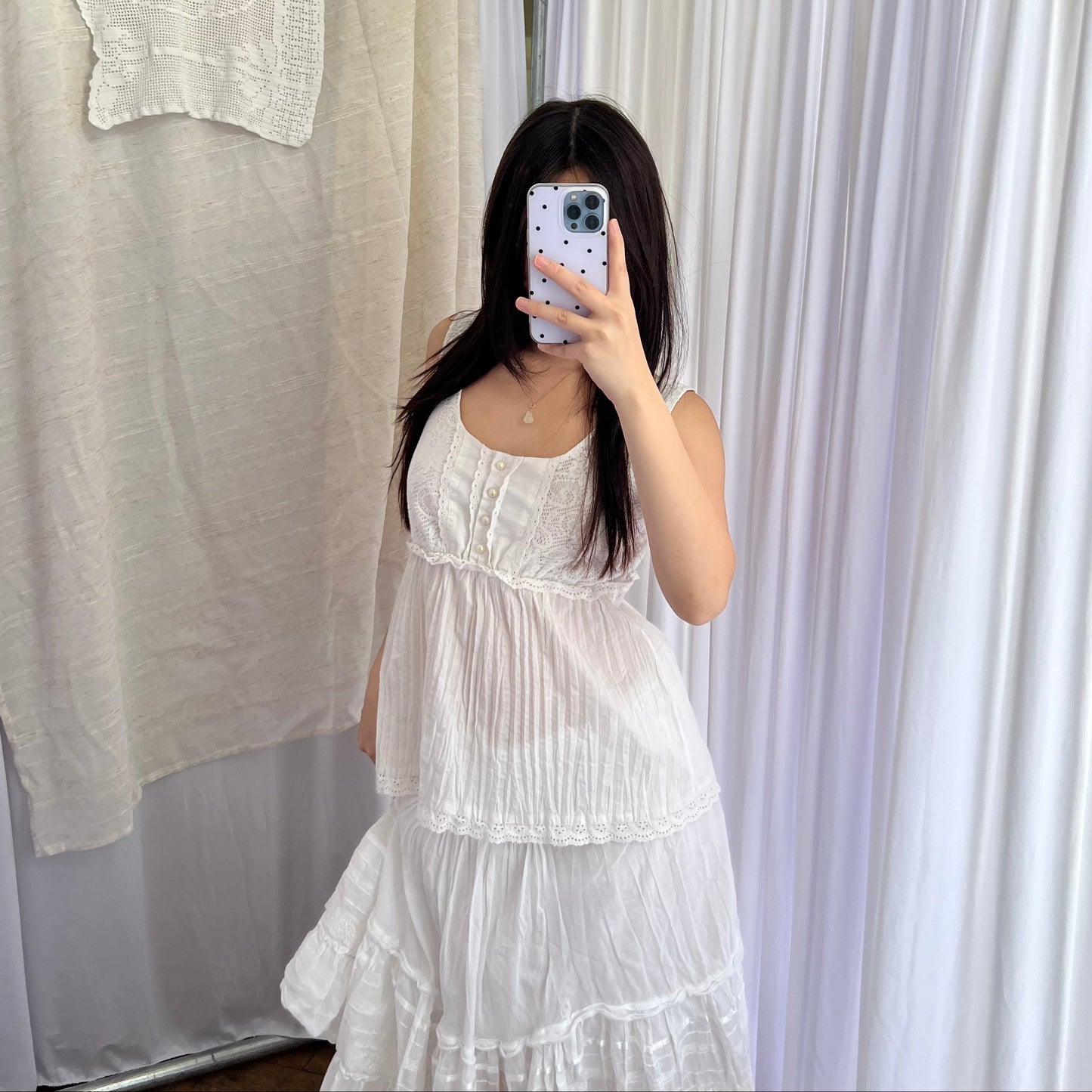 Prairie Morgan De Toi Babydoll Broderie Anglaise Wide Strap Blouse