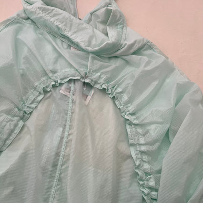 Icey Mint Blue Ruched Sporty Translucent Track Jacket