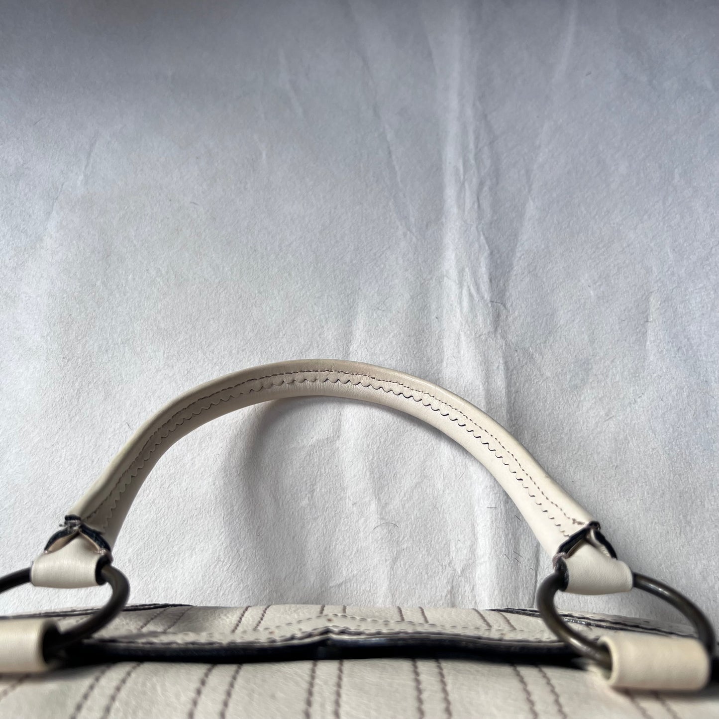 Anna Sui Balletcore Off White Panelled Boxy Handbag