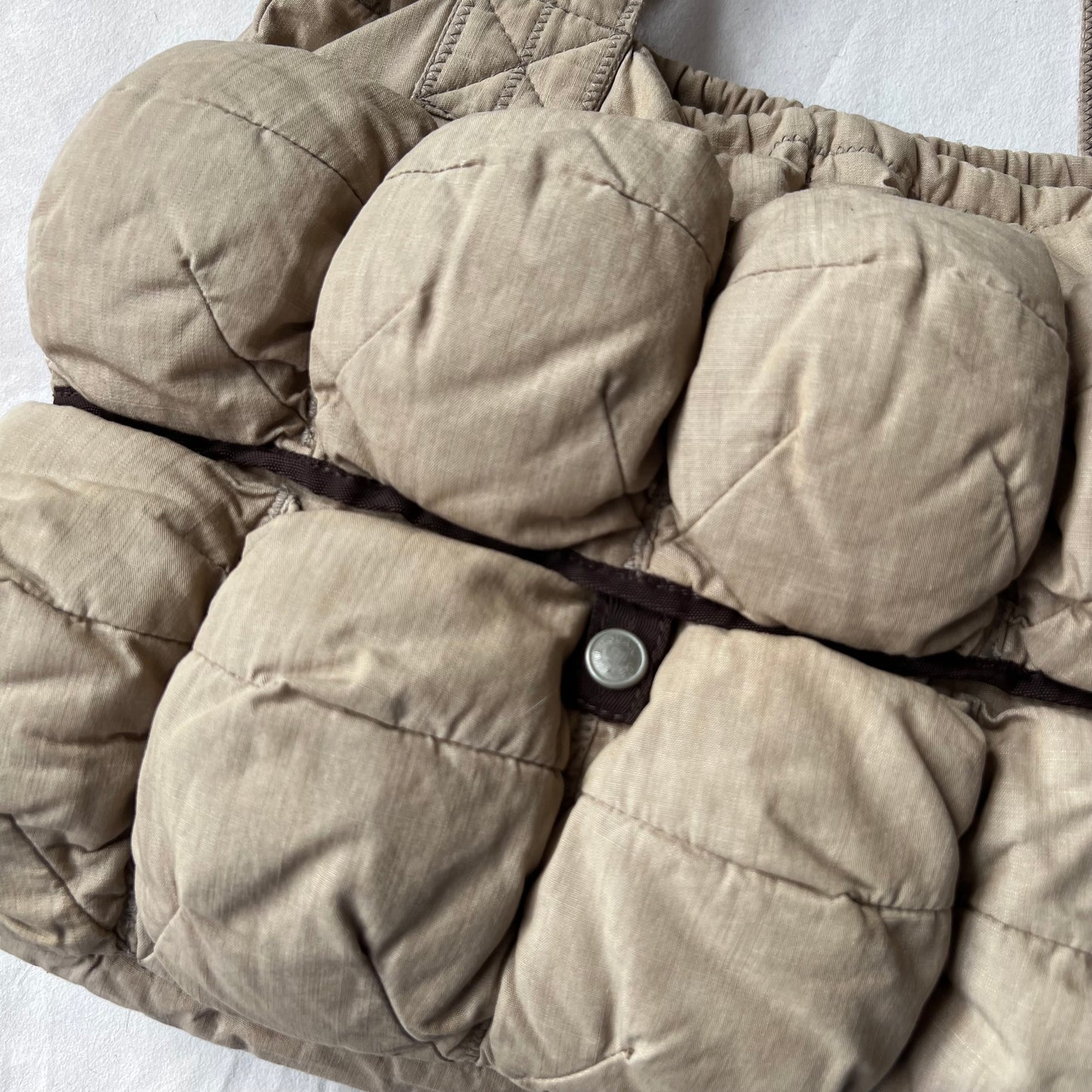 Marithe Francois Girbaud Cotton Beige Brown Trim Pokachu Multipocket Tote Bag