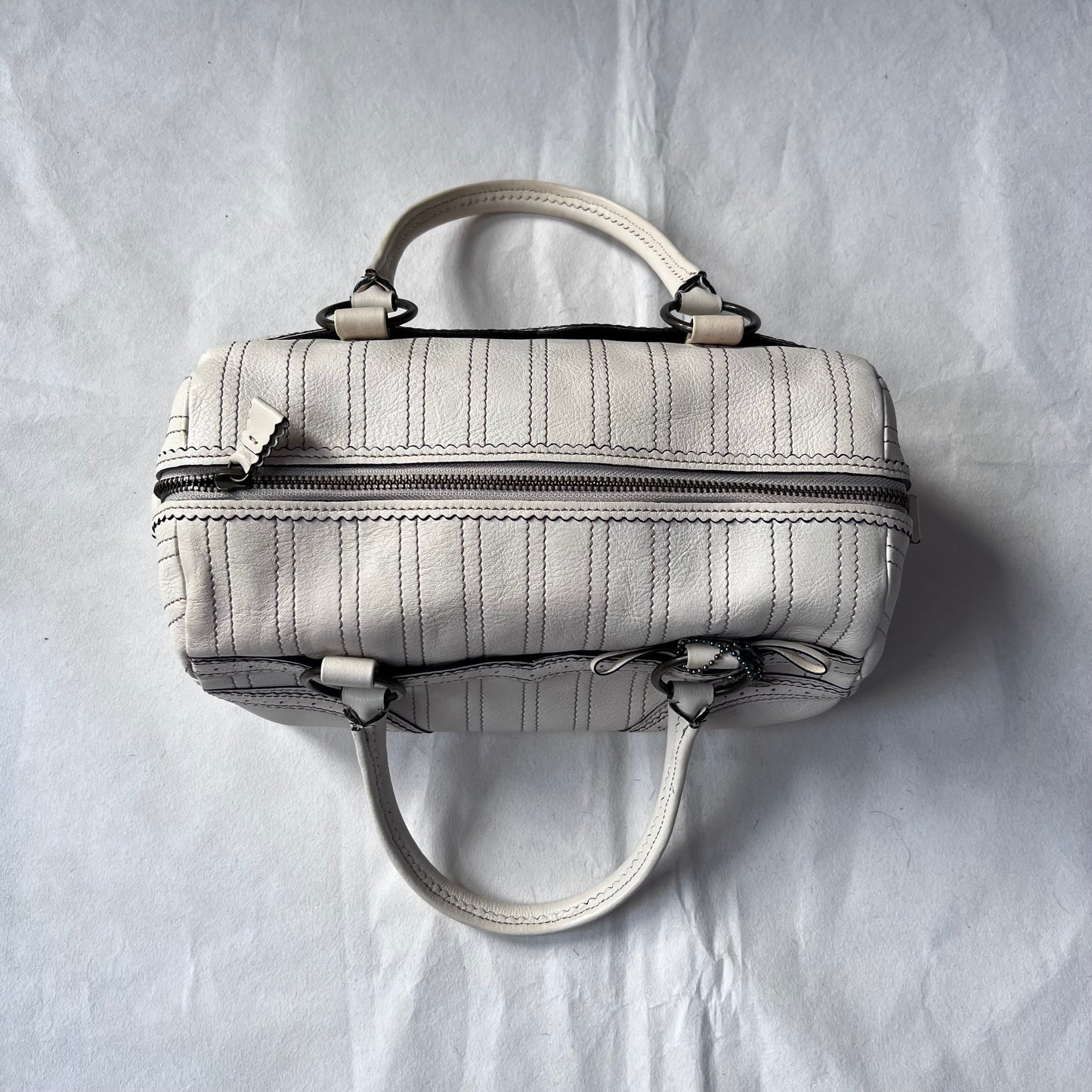 Anna Sui Balletcore Off White Panelled Boxy Handbag