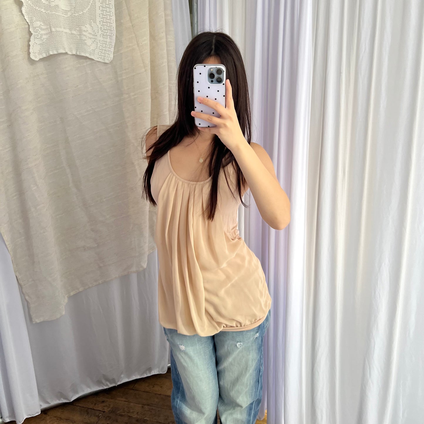 Intimissimi Peachy Nude Draped Two in One Layered Vest Top