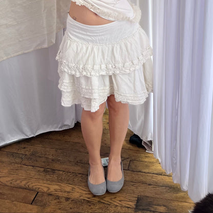 Shirt Passion Eurosummer Boho White Ruffle Mini Skirt