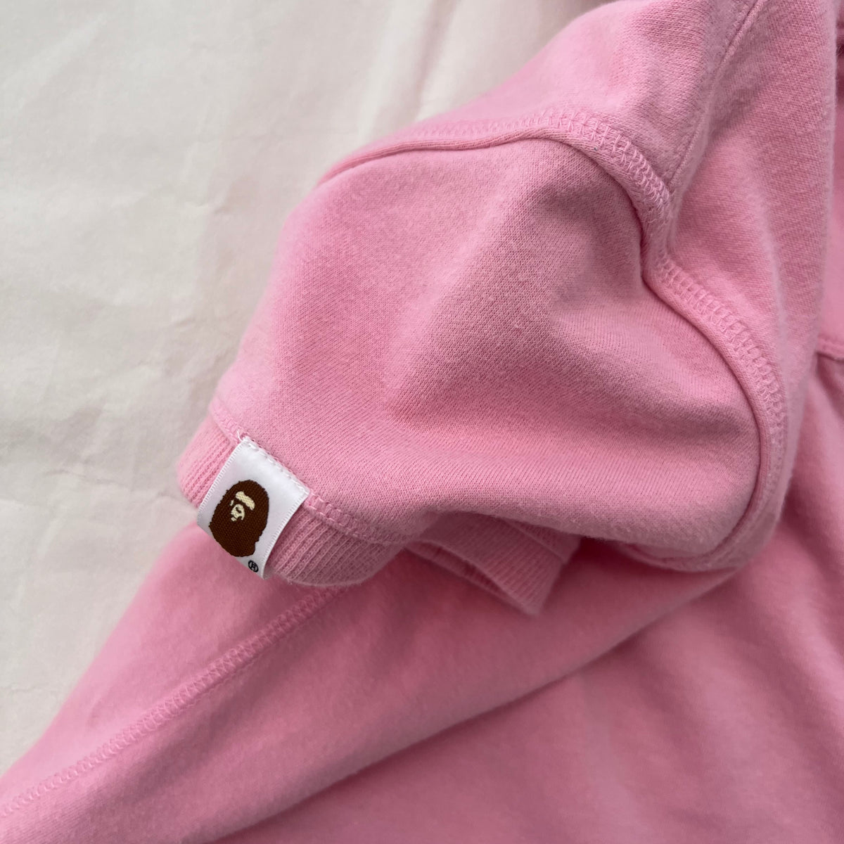 Pink Bape Cap Sleeve Ruched Crop Babydoll Tunic Hoodie