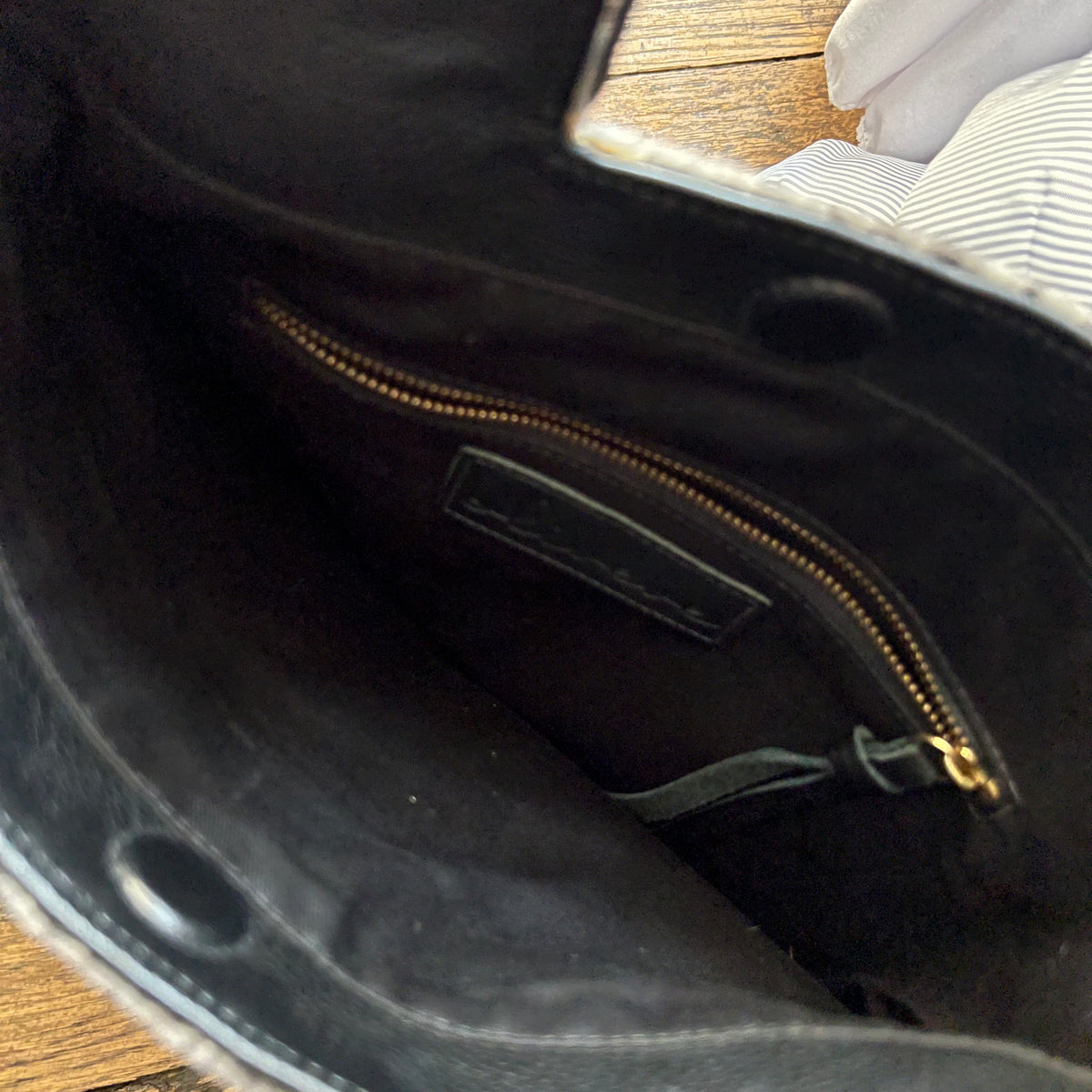 Black White Spotted Pony Hair Leather Hand Bag