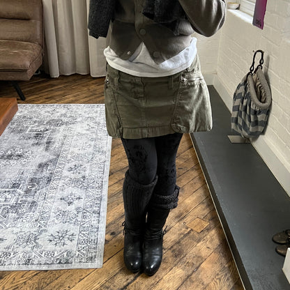 vintage diesel khaki oversized pocket zip utility mini skirt