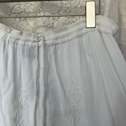 Vintage Coline Eurosummer Embroidery Lace Broderie Anglaise Hem Midi Skirt