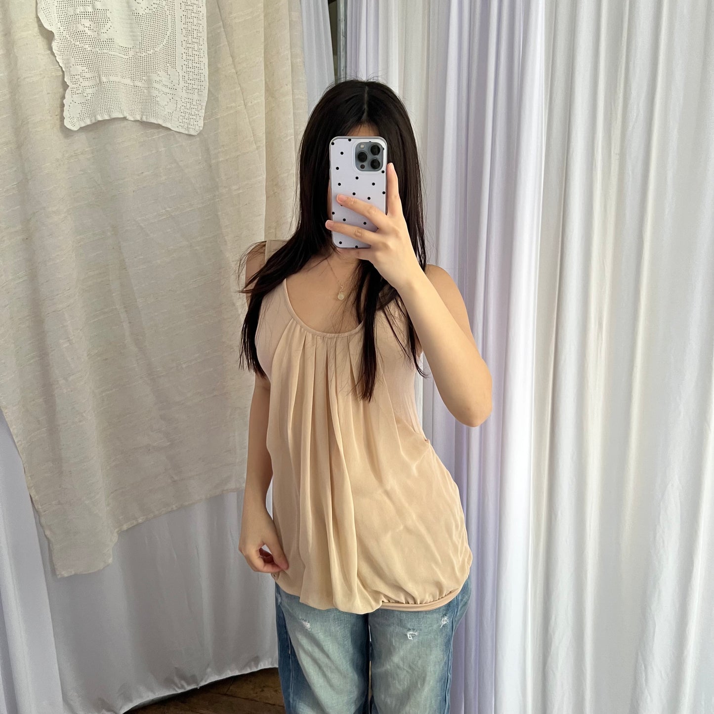 Intimissimi Peachy Nude Draped Two in One Layered Vest Top
