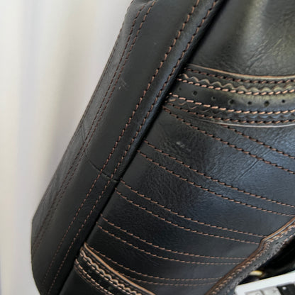 Anna Sui Black Leather Balletcore Panelled Pouch Shape Shoulder Bag