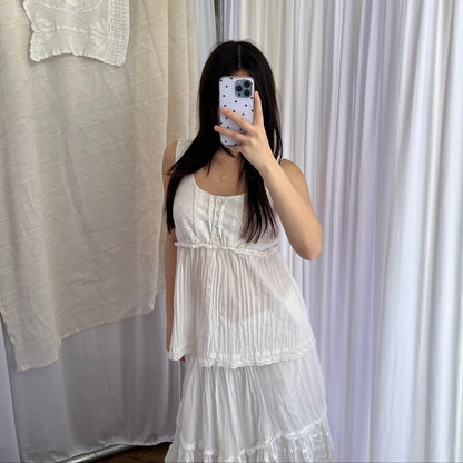 Prairie Morgan De Toi Babydoll Broderie Anglaise Wide Strap Blouse