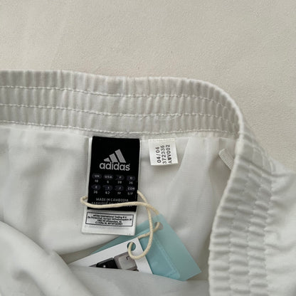 Adidas White Blue Striped 3 Letter A Line Midi Skirt
