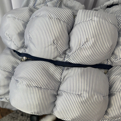 Blue White Pinstripe Pokachu Puffer Shoulder Tote Bag