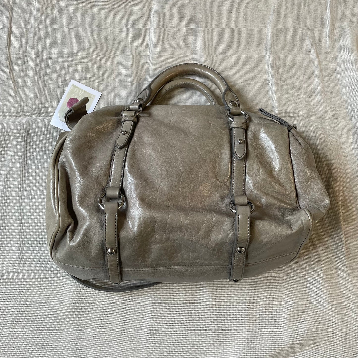 sage green leather silver hardware miu miu vitello lux ribbon 2 way crossbody handbag