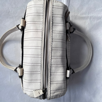 Anna Sui Balletcore Off White Panelled Boxy Handbag