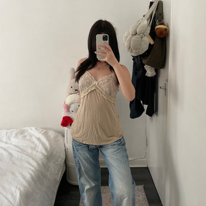 beige morgan de toi lacey bust bow charm camisole