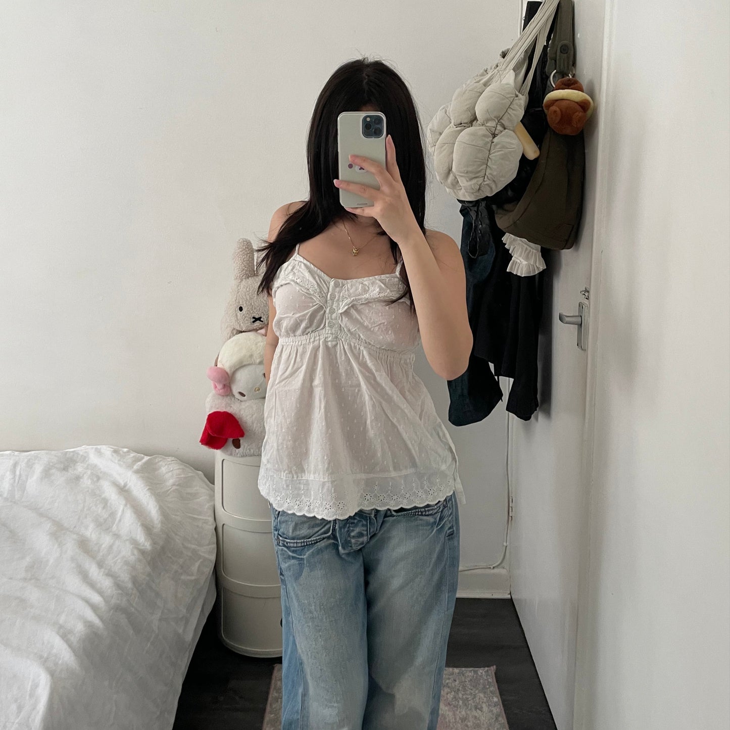 00s prairie broderie anglaise etam white babydoll camisole