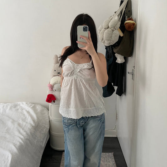 00s prairie broderie anglaise etam white babydoll camisole