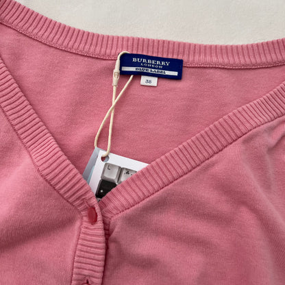 Burberry Candy Pink Half Sleeve Crop Cardigan Top