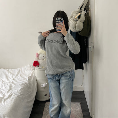 90s vintage grey dkny thick oversized knit sweater
