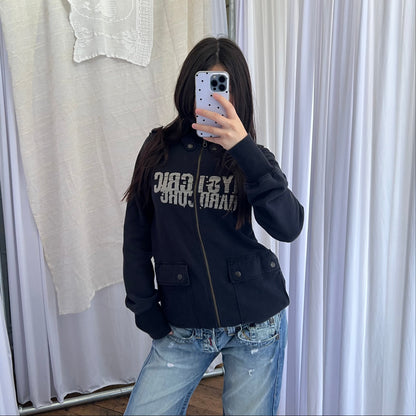 Hysteric Glamour Corpcore Military Style Buckle Round Button Accent Long Zip Jacket
