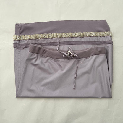 Lilac Danza Beige Frill Lace Hem Midi Skirt