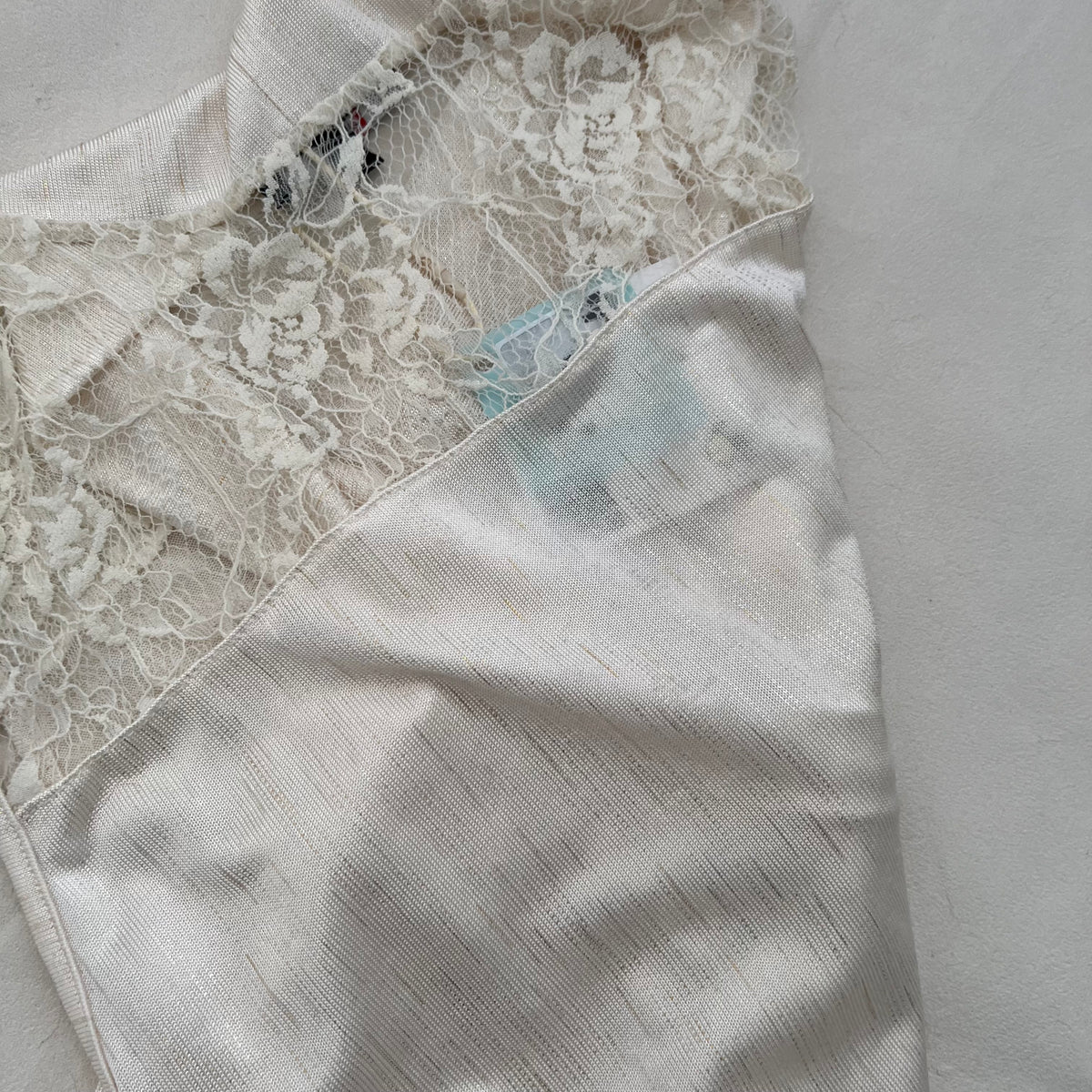 Cream Morgan De Toi Viscose Lace Wrap Style Draped Blouson Vest