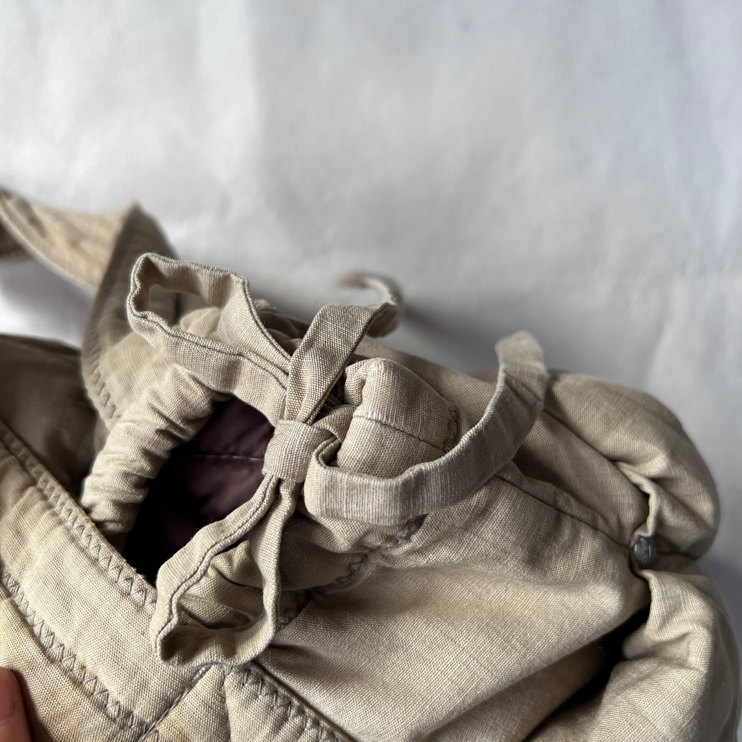 Marithe Francois Girbaud Cotton Beige Brown Trim Pokachu Multipocket Tote Bag