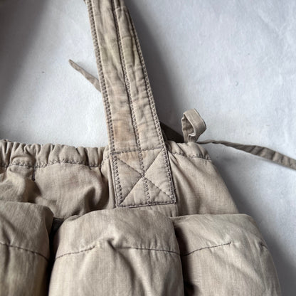 Marithe Francois Girbaud Cotton Beige Brown Trim Pokachu Multipocket Tote Bag