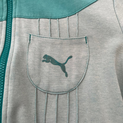 Puma Turquoise High Neck Fitted Zip Jacket Top