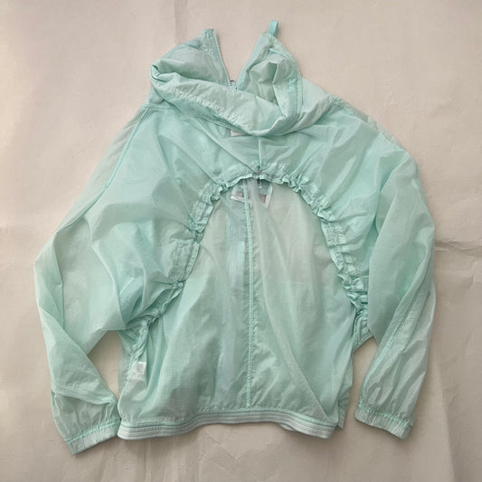 Icey Mint Blue Ruched Sporty Translucent Track Jacket