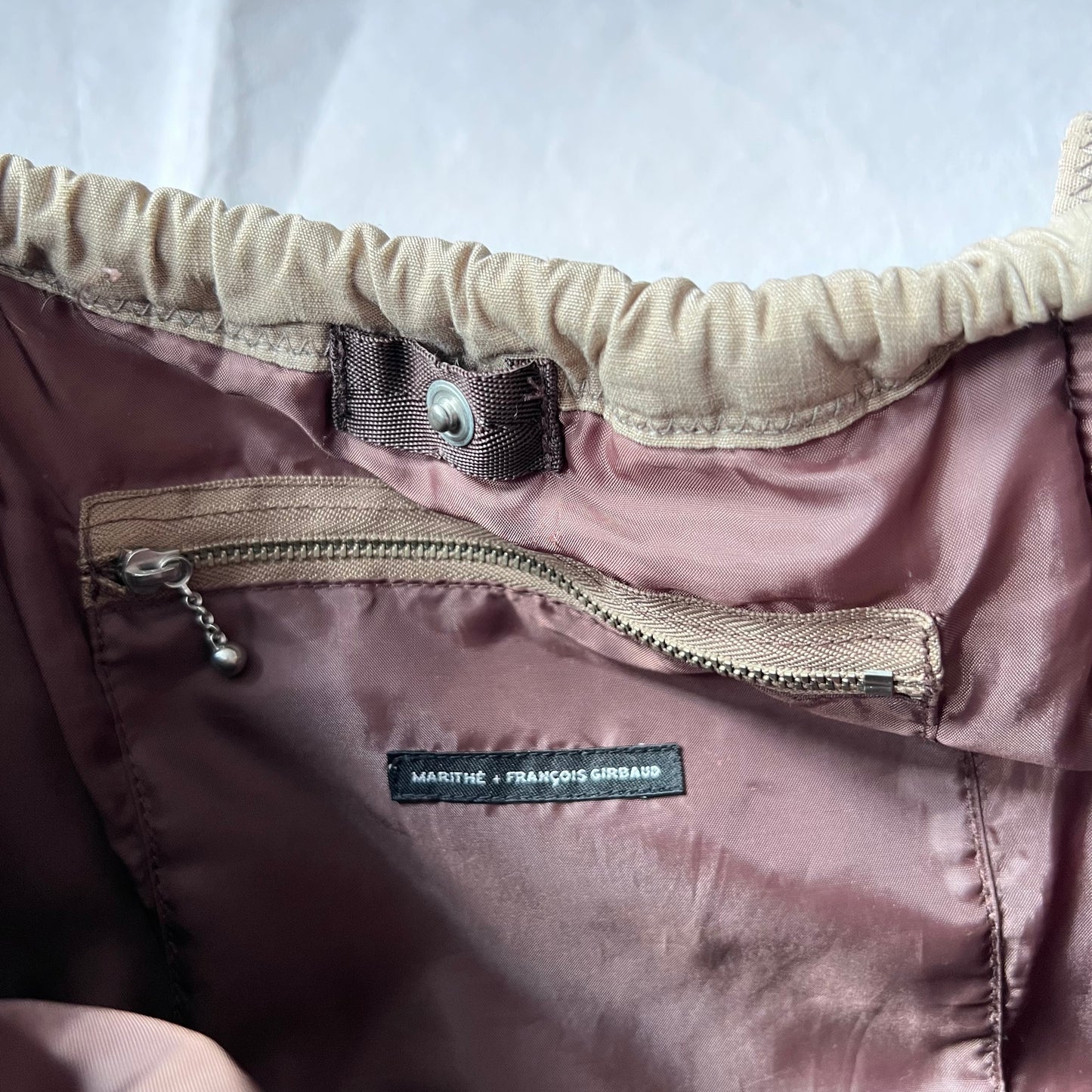 Marithe Francois Girbaud Cotton Beige Brown Trim Pokachu Multipocket Tote Bag