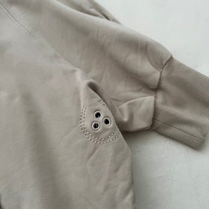 Adidas X Stella Mccartney Beige Off Shoulder 3/4 Button Sweater Top