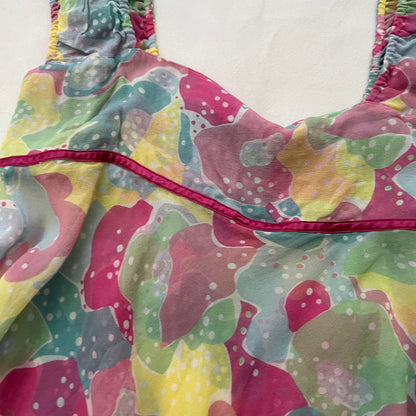 Bubblegum Jill Stuart Pink Mint Multicolour Puff Sleeve Square Neckline Babydoll Blouson