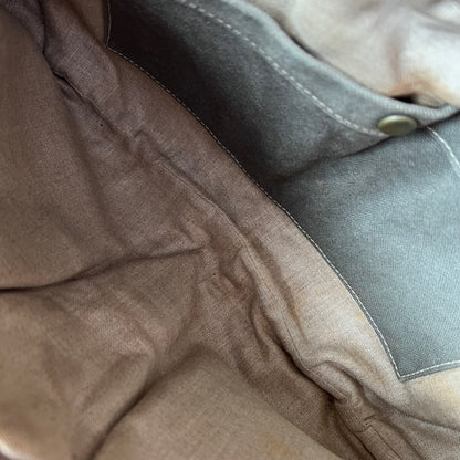 Vintage E.b.agos Tan Brown Beige Trench Style Leather Accent Buckle Strap Shoulder Bag