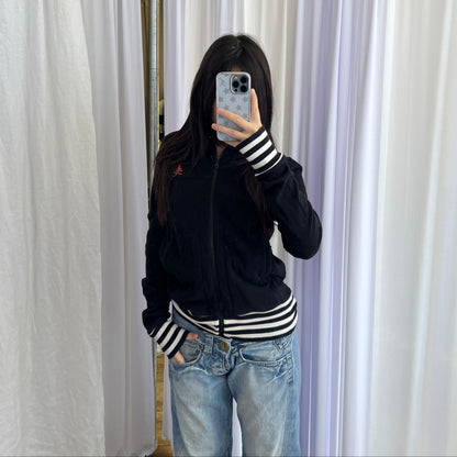 Black Hysteric Glamour Striped Hem Hot Pink Graphic Zip High Neck Tracksuit Jacket