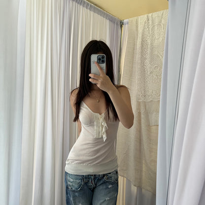 Scervino Street Silk Blend Ruffle Lace Crop Cardigan And Camisole Two Piece Set