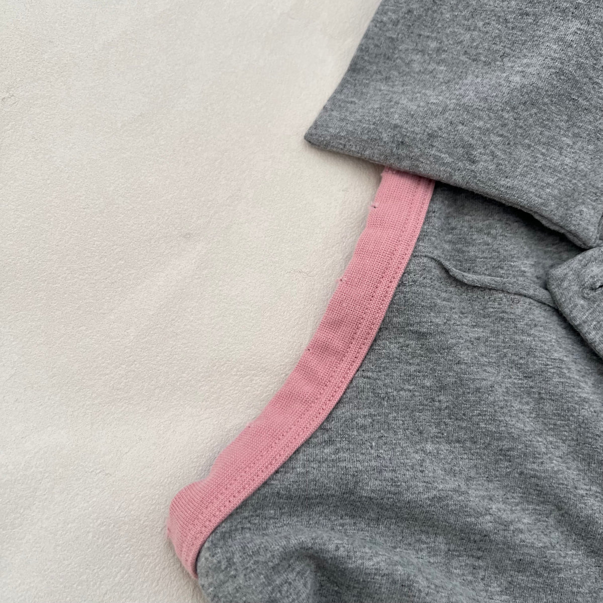 Sexy Woman Grey Pink Contrast Arm Collared Polo Vest Top