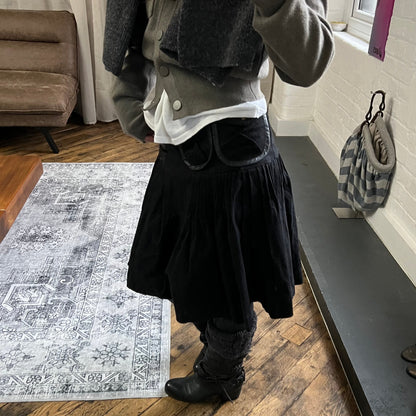 annarita n corpcore utility buckle pocket pleated black midi skirt