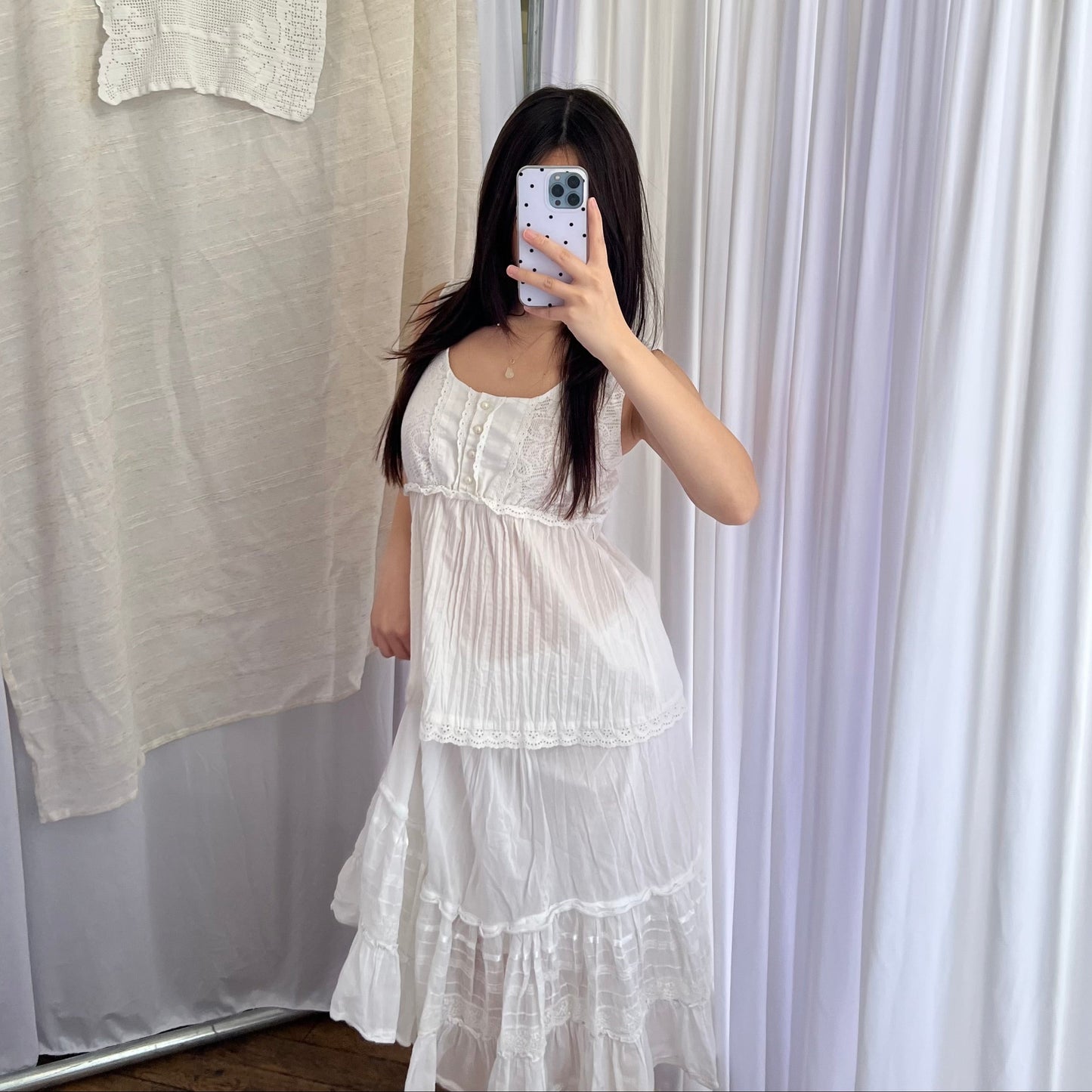 Prairie Morgan De Toi Babydoll Broderie Anglaise Wide Strap Blouse