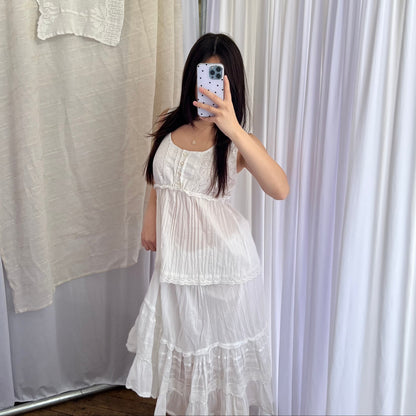 Prairie Morgan De Toi Babydoll Broderie Anglaise Wide Strap Blouse