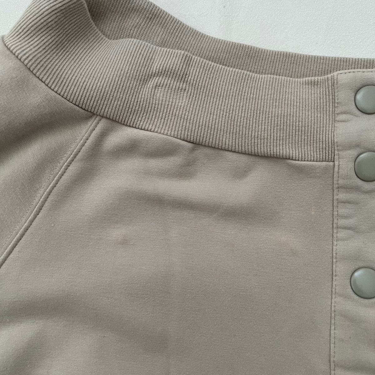 Adidas X Stella Mccartney Beige Off Shoulder 3/4 Button Sweater Top